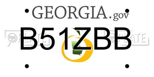 B51ZBB Georgia License Plate