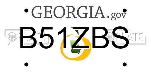 B51ZBS Georgia License Plate