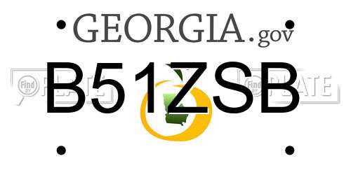 B51ZSB Georgia License Plate