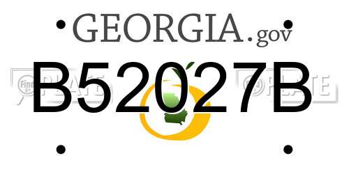 B52027B Georgia License Plate