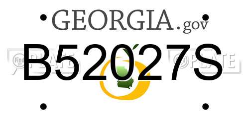B52027S Georgia License Plate