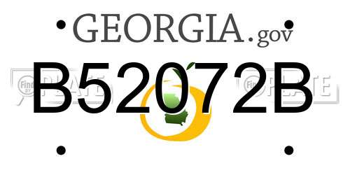 B52072B Georgia License Plate