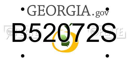 B52072S Georgia License Plate
