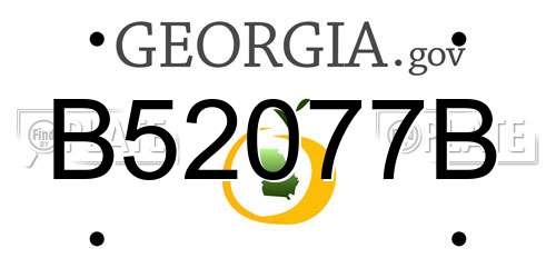 B52077B Georgia License Plate