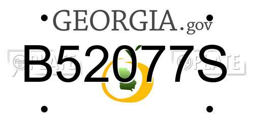 B52077S Georgia License Plate