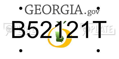 B52121T Georgia License Plate
