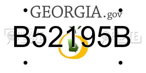 B52195B Georgia License Plate