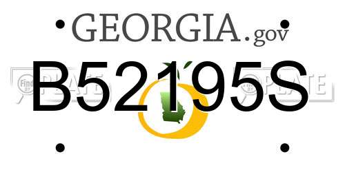 B52195S Georgia License Plate