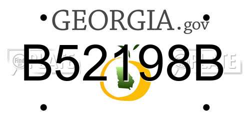 B52198B Georgia License Plate