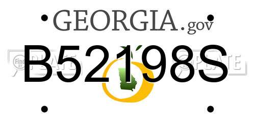 B52198S Georgia License Plate