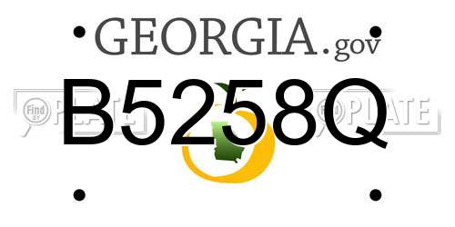 B5258Q Georgia License Plate