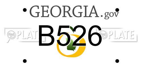 B526 Georgia License Plate