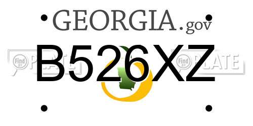 B526XZ Georgia License Plate