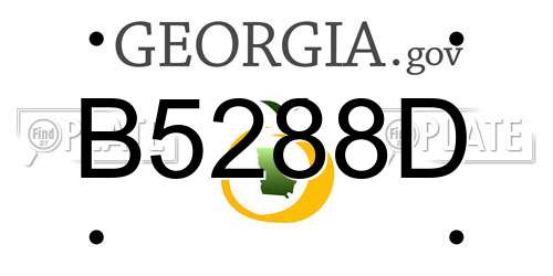 B5288D Georgia License Plate