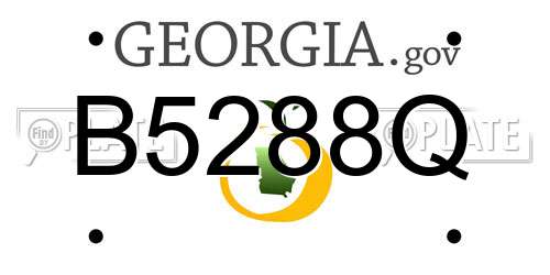 B5288Q Georgia License Plate