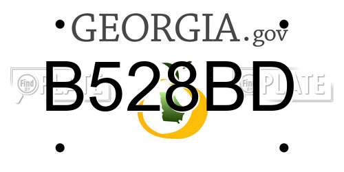 B528BD Georgia License Plate