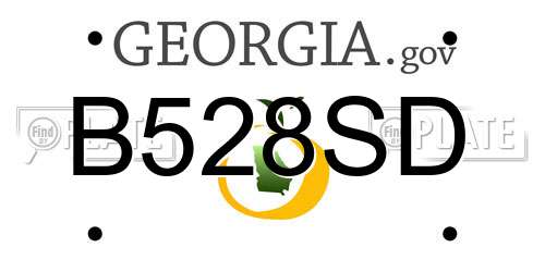 B528SD Georgia License Plate