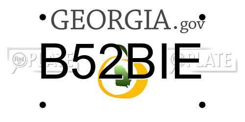 B52BIE Georgia License Plate