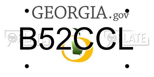 B52CCL Georgia License Plate