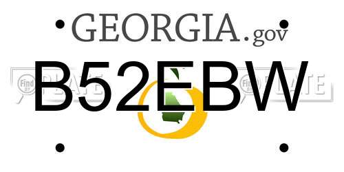 B52EBW Georgia License Plate