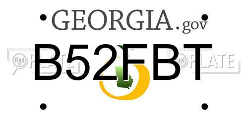 B52FBT Georgia License Plate