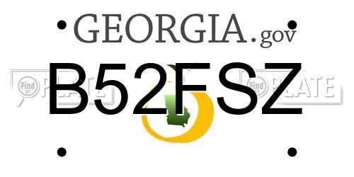 B52FSZ Georgia License Plate