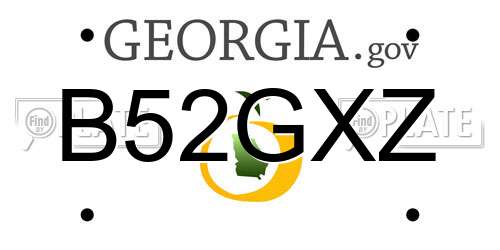 B52GXZ Georgia License Plate