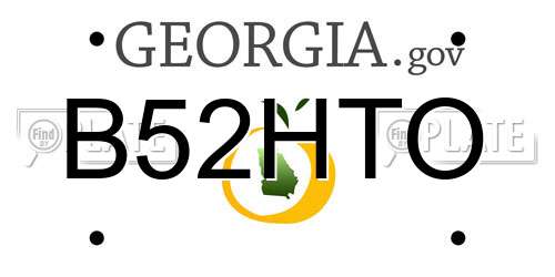 B52HTO Georgia License Plate