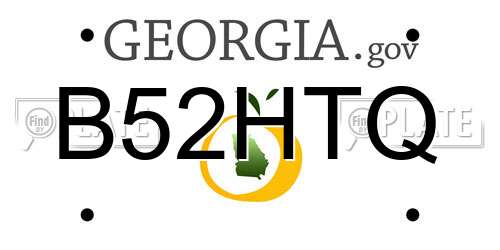 B52HTQ Georgia License Plate