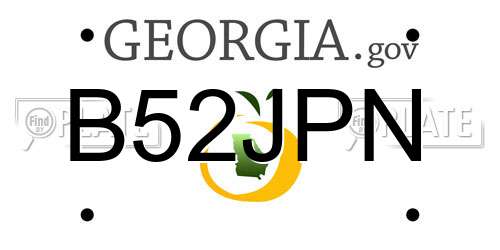 B52JPN Georgia License Plate