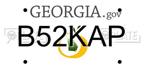 B52KAP Georgia License Plate