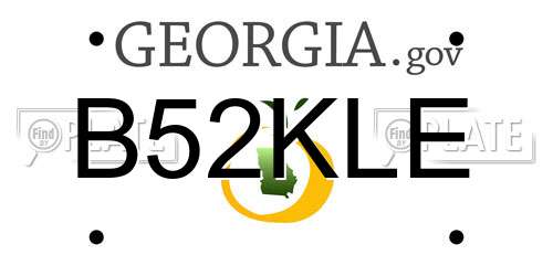 B52KLE Georgia License Plate