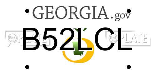 B52LCL Georgia License Plate