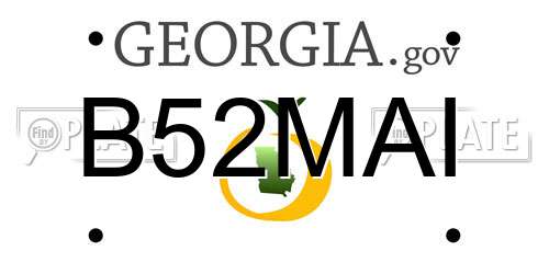 B52MAI Georgia License Plate