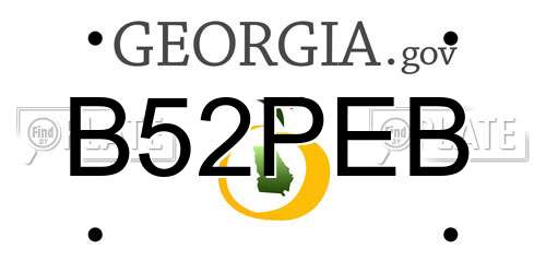 B52PEB Georgia License Plate
