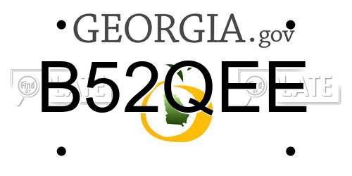 B52QEE Georgia License Plate