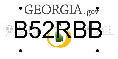 B52RBB Georgia License Plate