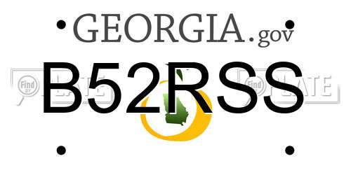 B52RSS Georgia License Plate