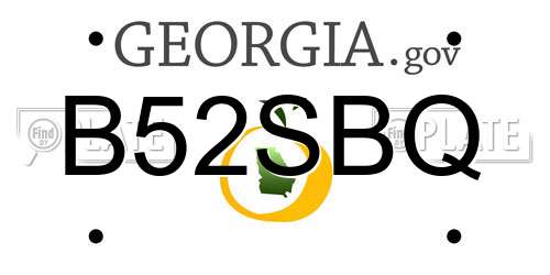B52SBQ Georgia License Plate