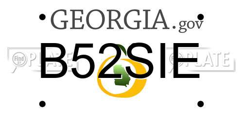 B52SIE Georgia License Plate