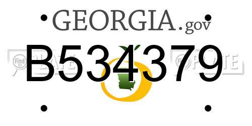 B534379 Georgia License Plate