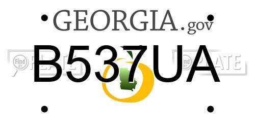 B537UA Georgia License Plate
