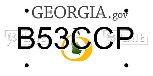 B53CCP Georgia License Plate