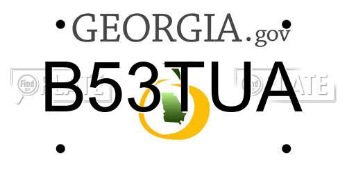 B53TUA Georgia License Plate