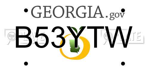 B53YTW Georgia License Plate