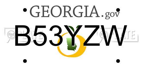 B53YZW Georgia License Plate