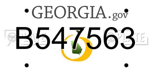B547563 Georgia License Plate