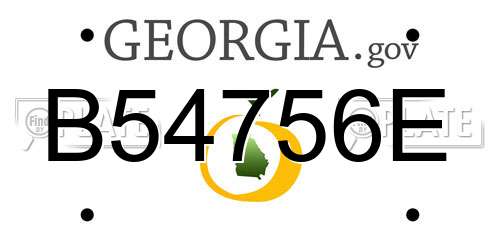 B54756E Georgia License Plate