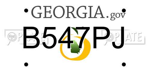 B547PJ Georgia License Plate