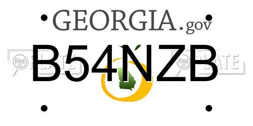 B54NZB Georgia License Plate